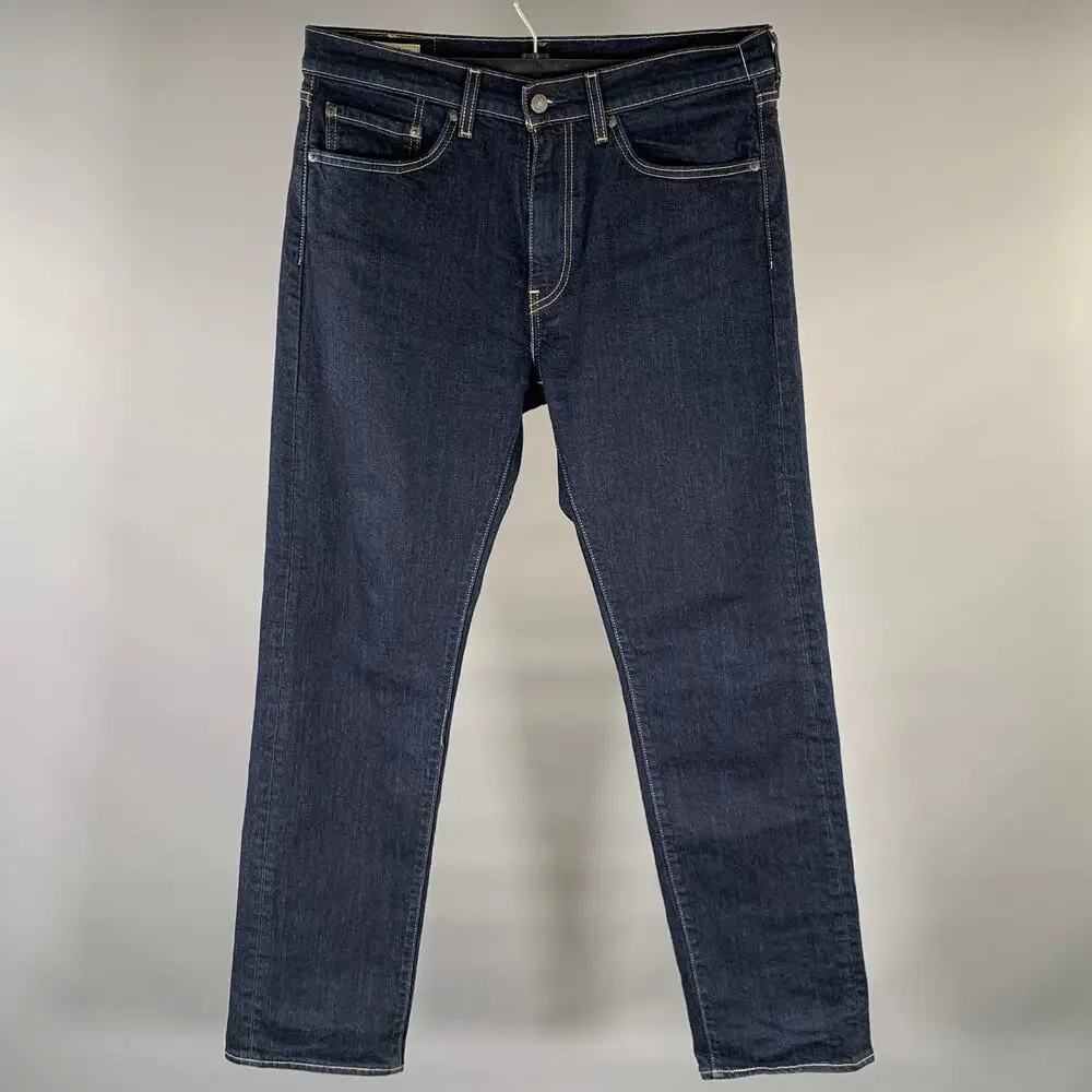 LEVI STRAUSS Size 32 Indigo Contrast Stitch Denim Straight Jeans
